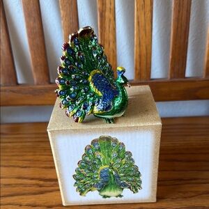 Green and Blue Peacock Jewelry box
